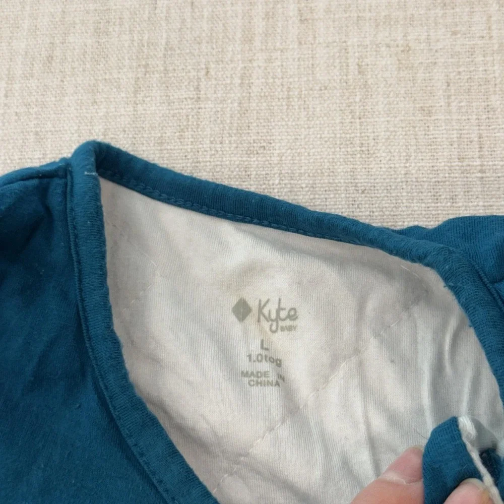 Kyte Baby Sleep Sack Gown Unisex Large Blue Teal Bamboo 1.0 Tog Zipper Wearable